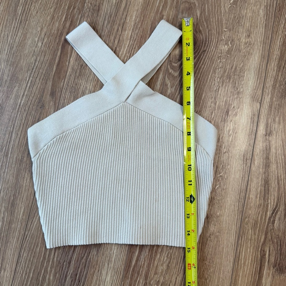 Babaton Cream Ribbed Crop Top - Picture 3 of 6